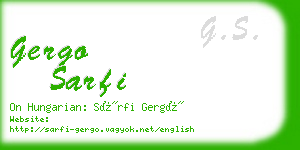 gergo sarfi business card